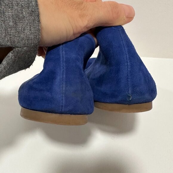 Jcrew Cece Suede Ballet Flats Cobalt Blue Size 8 - Picture 5 of 9